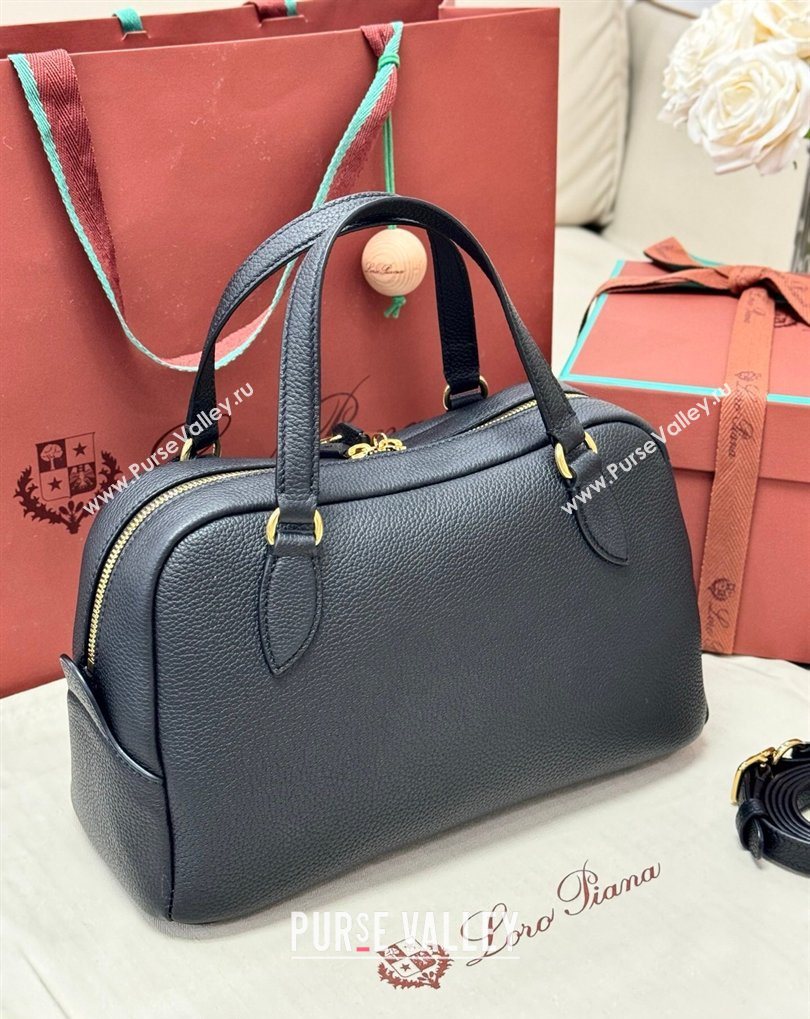Loro Piana LP Small Needle bag in Grained Leather Black 2026 (BF-260408078)