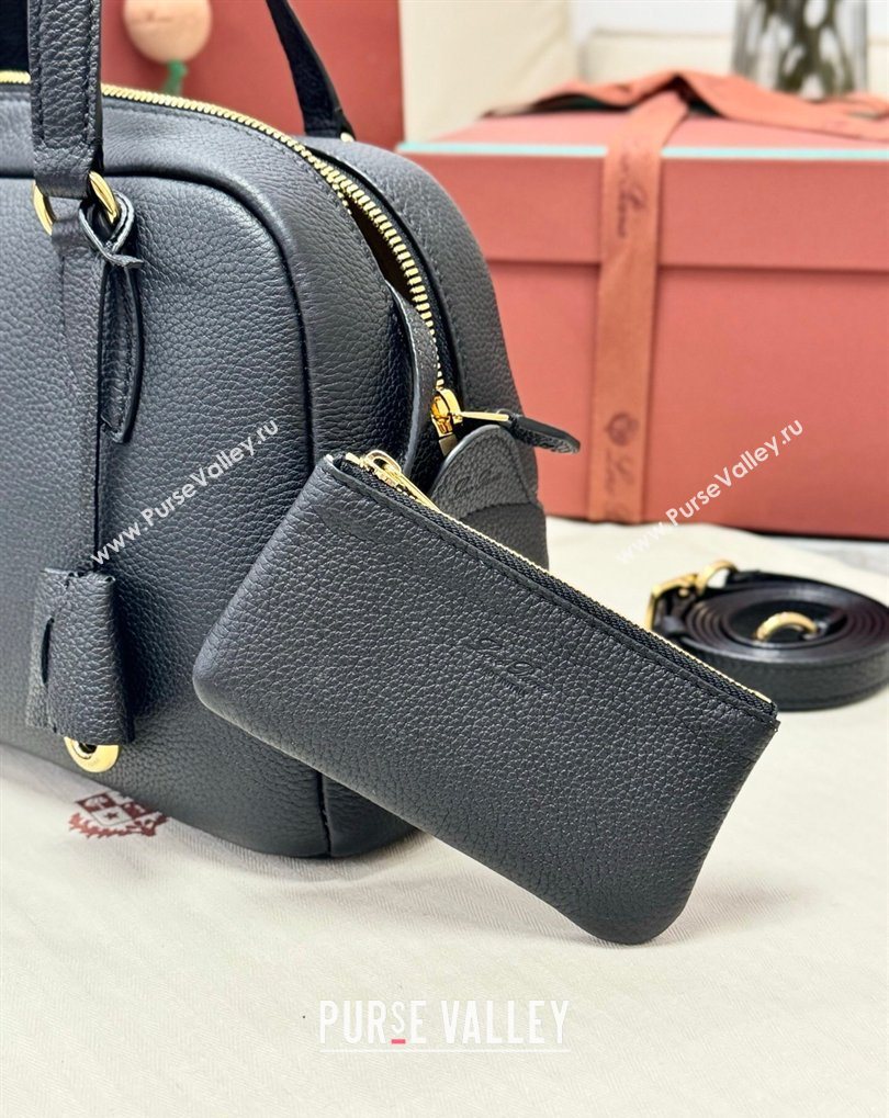 Loro Piana LP Small Needle bag in Grained Leather Black 2026 (BF-260408078)