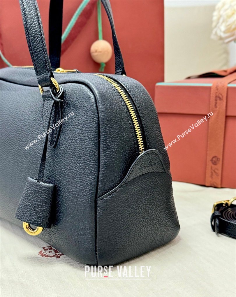 Loro Piana LP Small Needle bag in Grained Leather Black 2026 (BF-260408078)