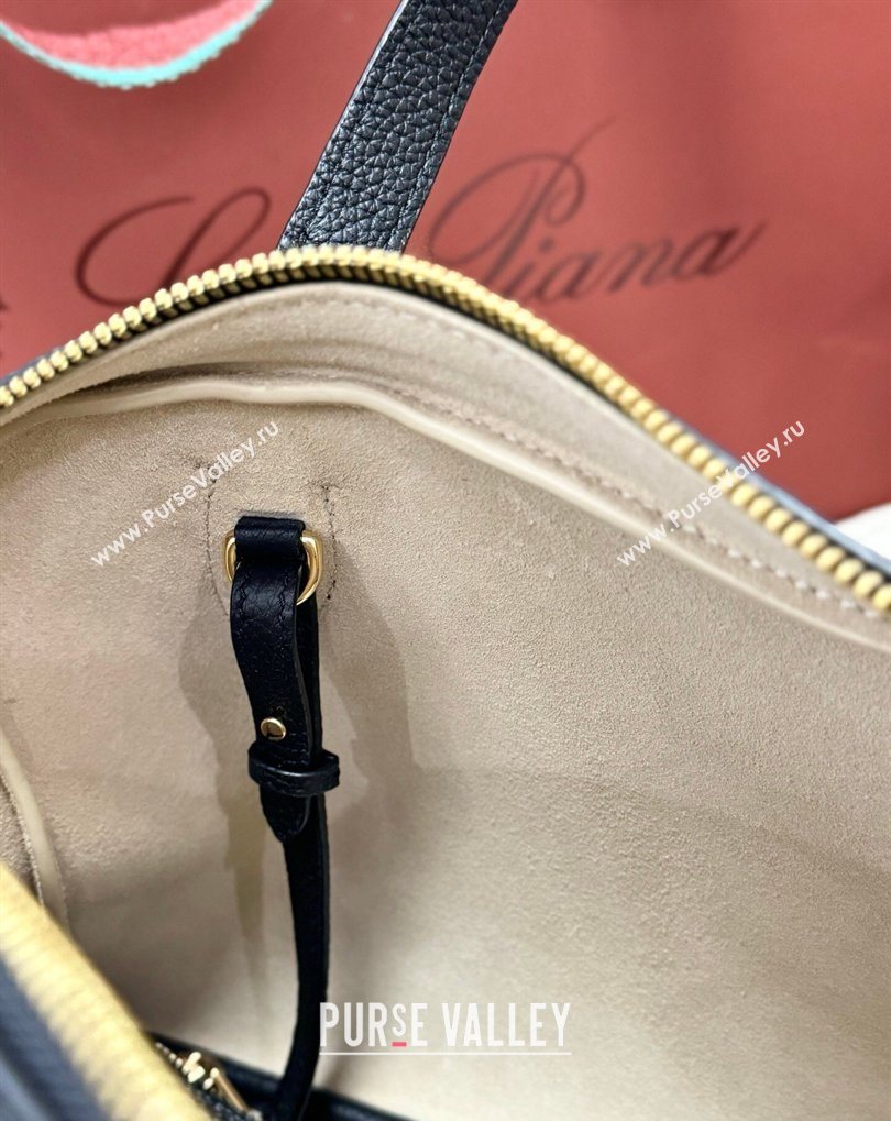 Loro Piana LP Small Needle bag in Grained Leather Black 2026 (BF-260408078)