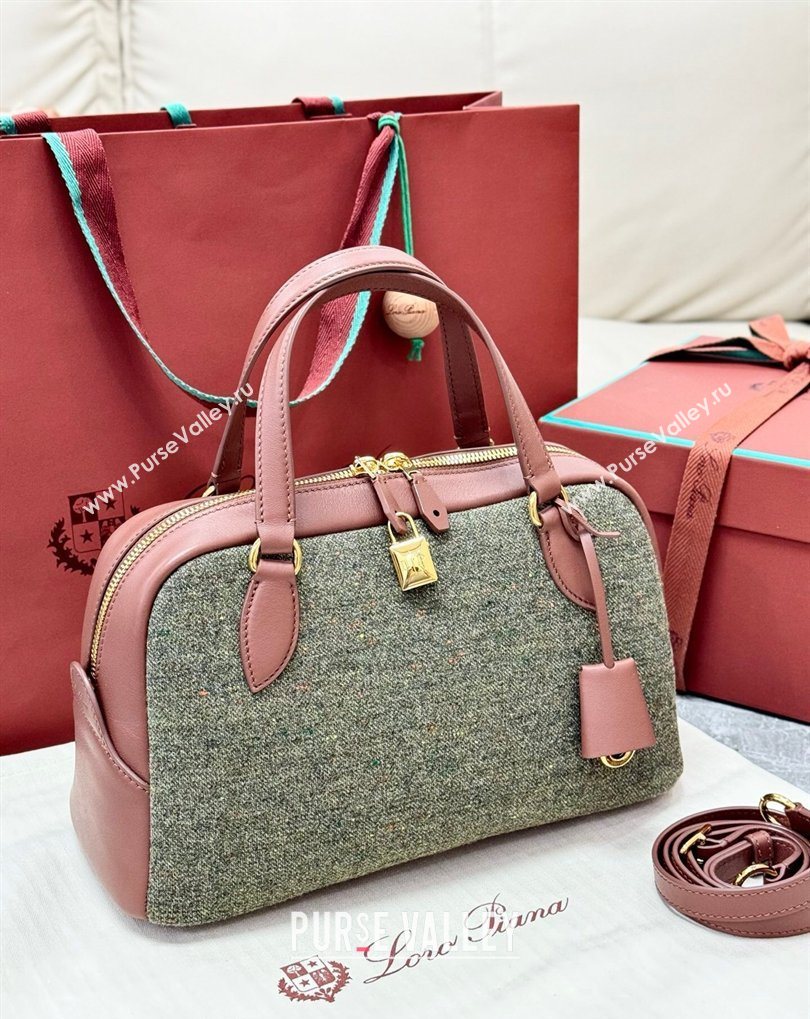 Loro Piana LP Small Needle bag in Cashmere Blend and Leather Caramel/Sage 2026 (BF-260408076)