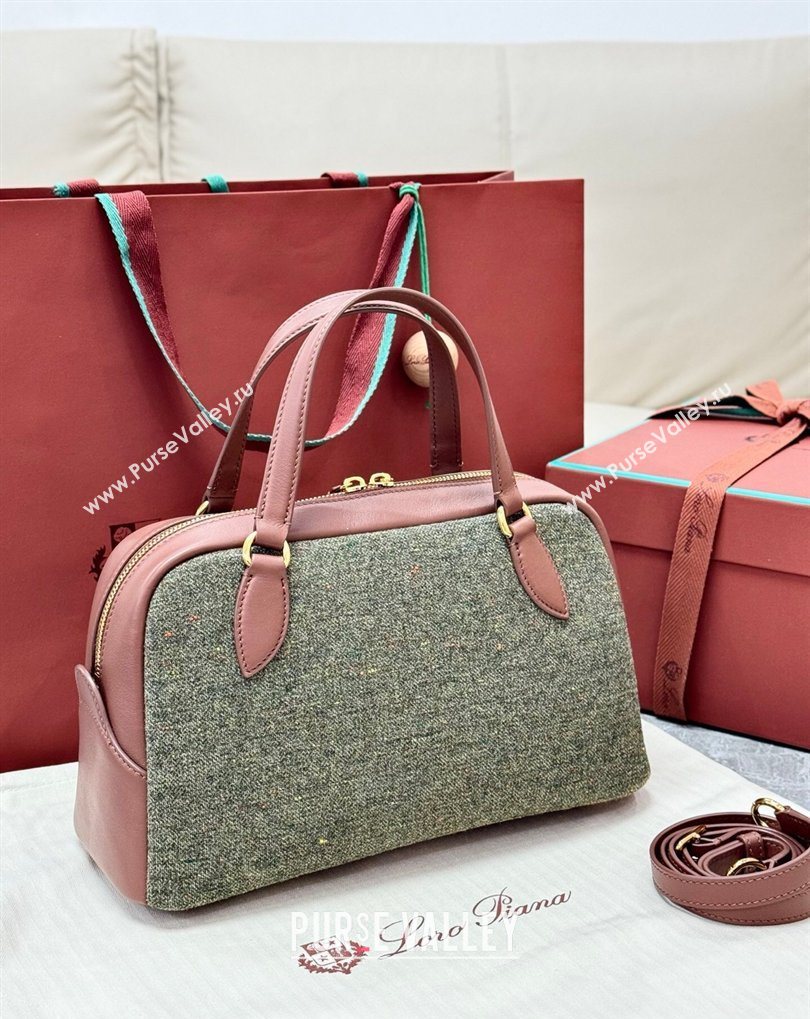 Loro Piana LP Small Needle bag in Cashmere Blend and Leather Caramel/Sage 2026 (BF-260408076)