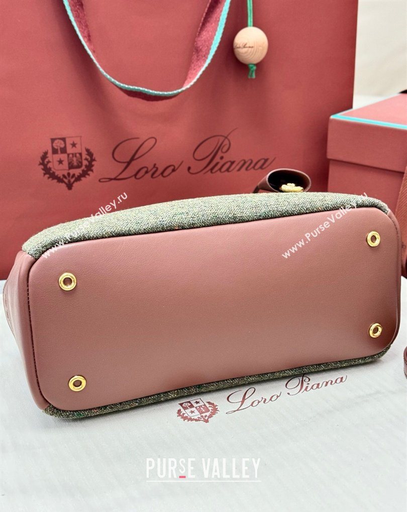 Loro Piana LP Small Needle bag in Cashmere Blend and Leather Caramel/Sage 2026 (BF-260408076)