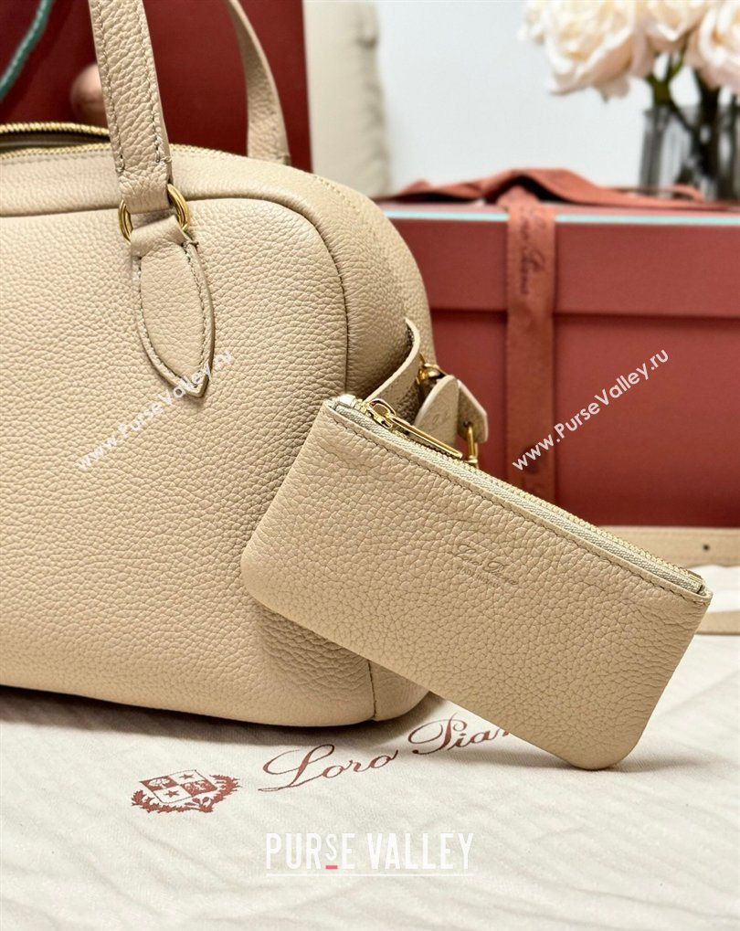 Loro Piana LP Small Needle bag in Grained Leather Light Mastic 2026 (BF-260408080)