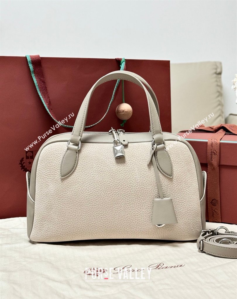 Loro Piana LP Small Needle bag in Grained Nubuck and Leather Grey 2026 FAQ2126 (BF-260408081)