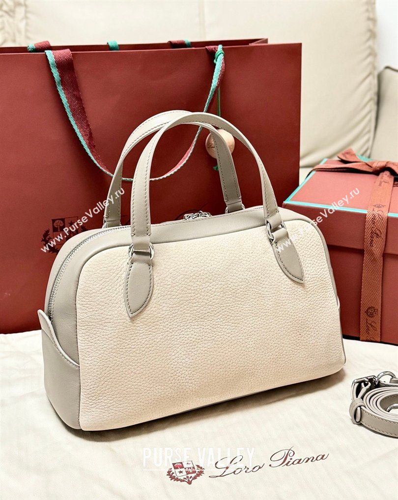 Loro Piana LP Small Needle bag in Grained Nubuck and Leather Grey 2026 FAQ2126 (BF-260408081)