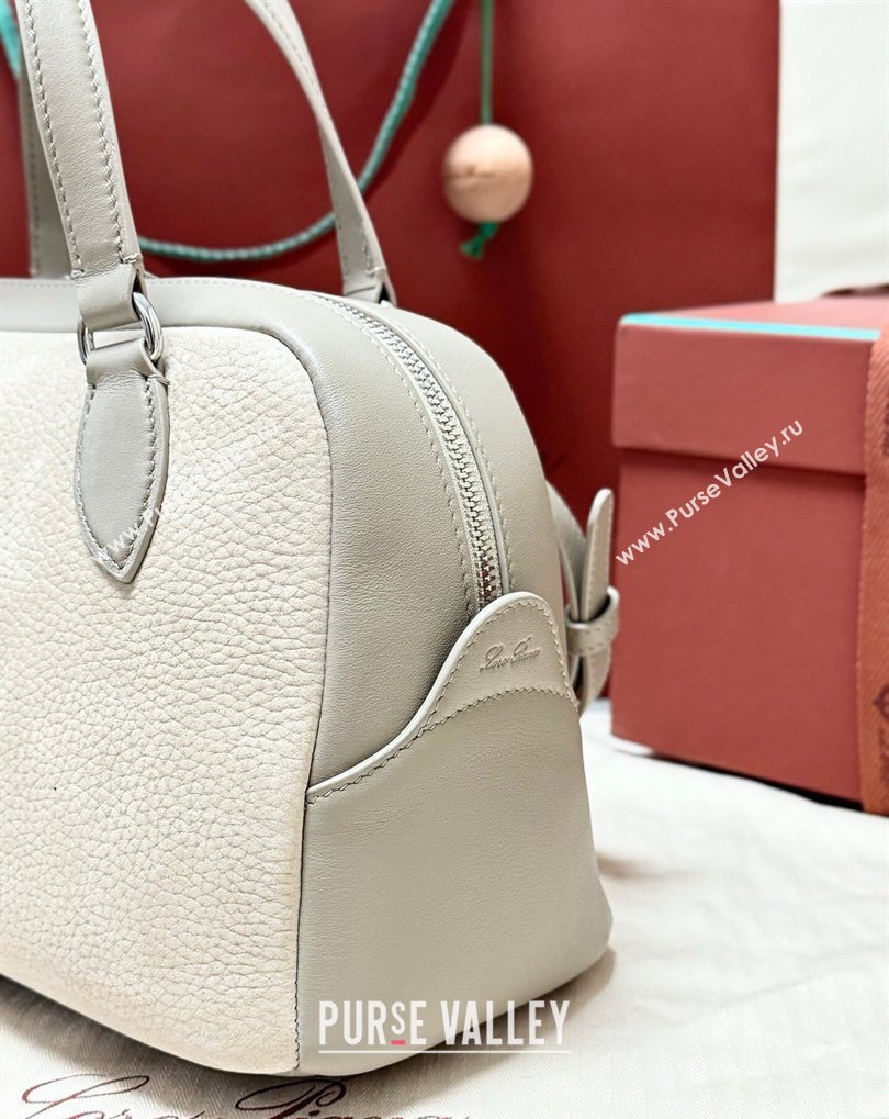 Loro Piana LP Small Needle bag in Grained Nubuck and Leather Grey 2026 FAQ2126 (BF-260408081)