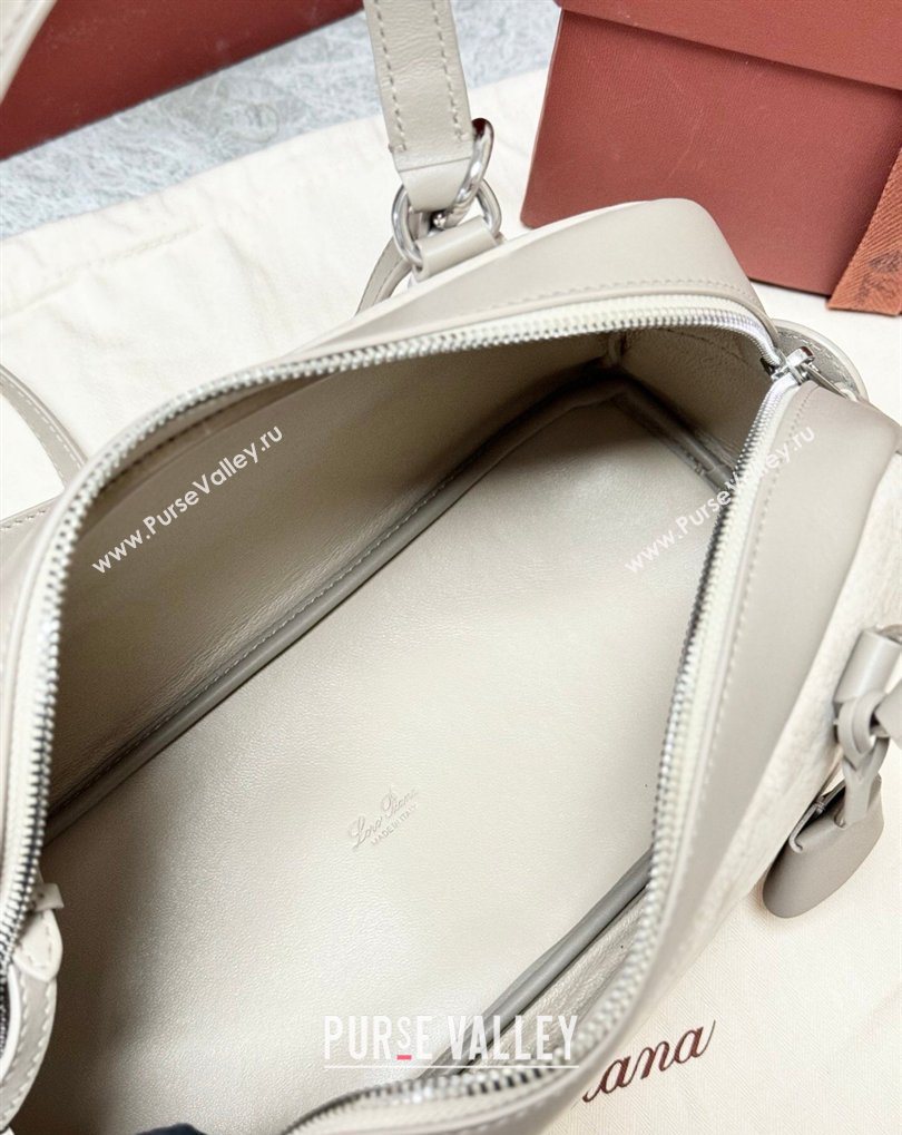 Loro Piana LP Small Needle bag in Grained Nubuck and Leather Grey 2026 FAQ2126 (BF-260408081)