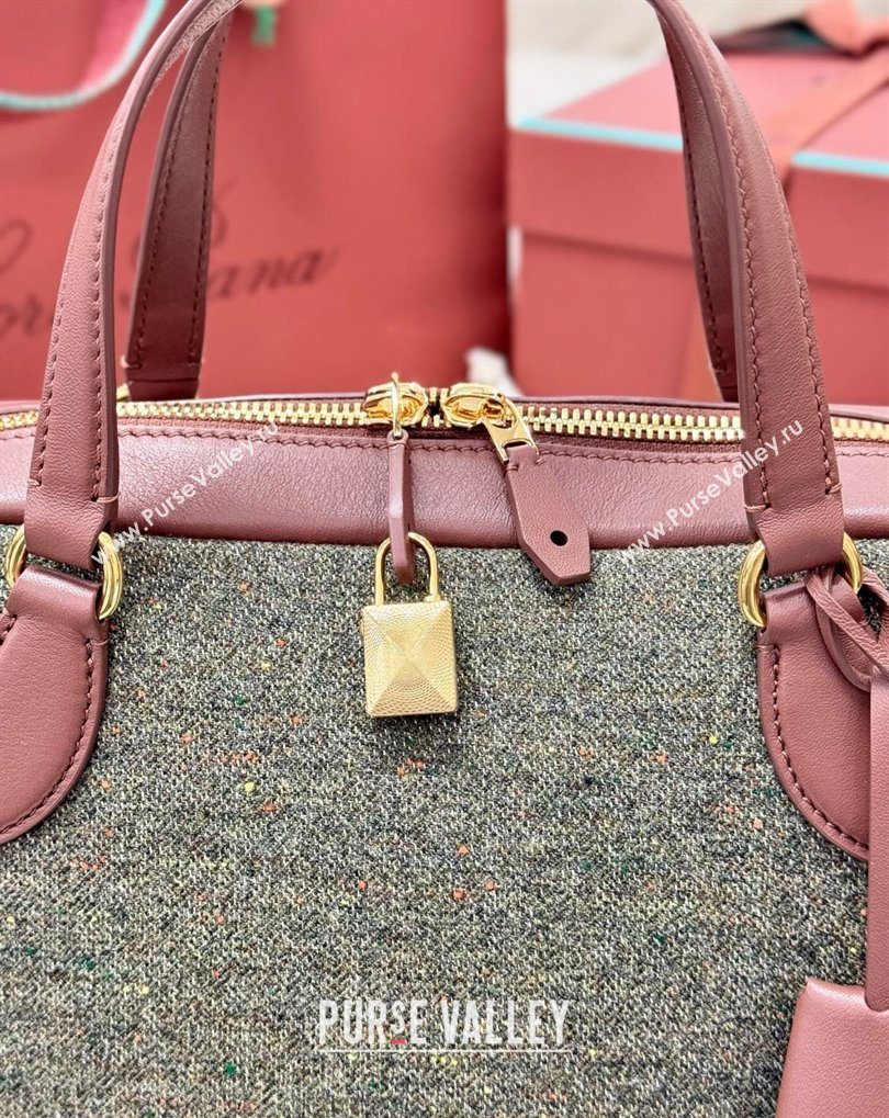 Loro Piana LP Small Needle bag in Cashmere Blend and Leather Caramel/Sage 2026 (BF-260408076)