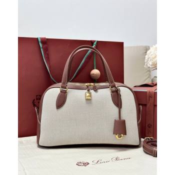 Loro Piana LP Small Needle bag in Canvas and Leather Caramel 2026 (BF-260408082)