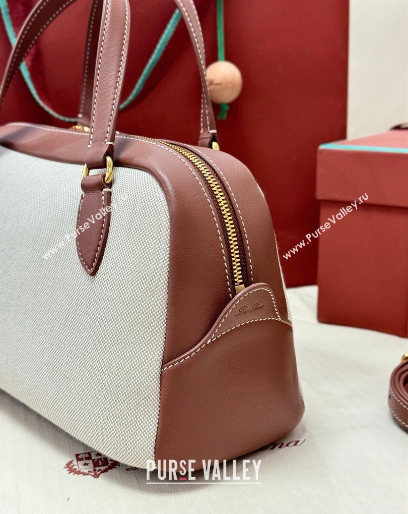 Loro Piana LP Small Needle bag in Canvas and Leather Caramel 2026 (BF-260408082)