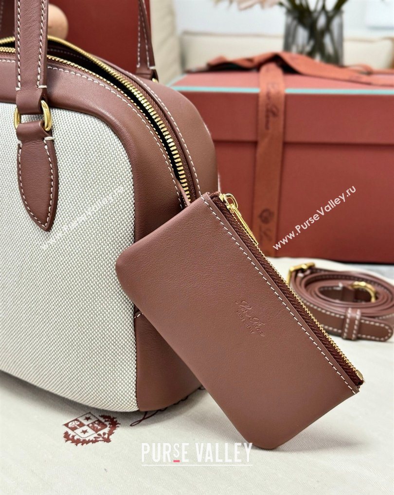 Loro Piana LP Small Needle bag in Canvas and Leather Caramel 2026 (BF-260408082)
