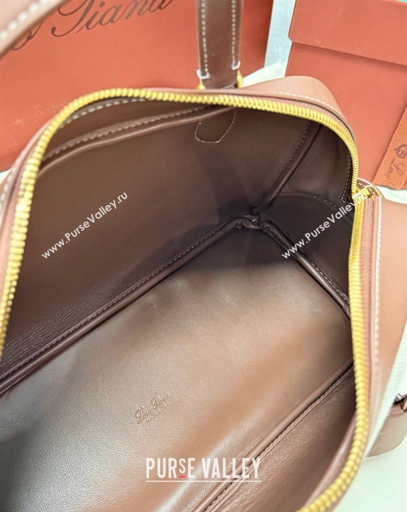 Loro Piana LP Small Needle bag in Canvas and Leather Caramel 2026 (BF-260408082)
