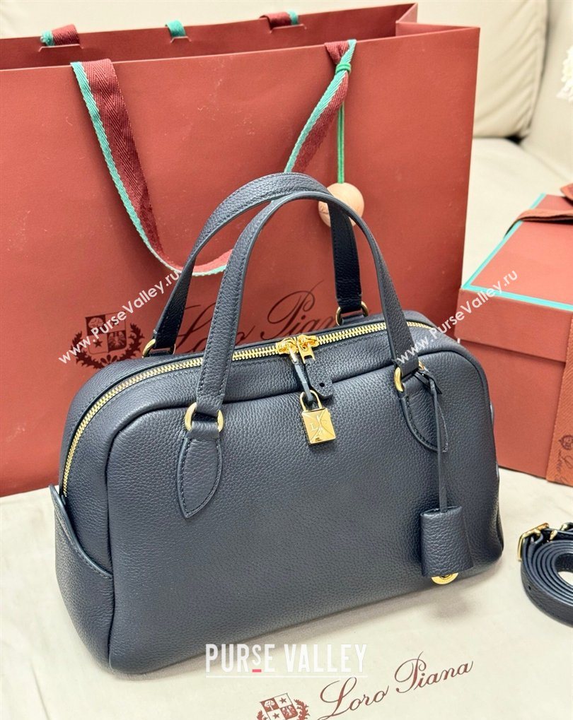 Loro Piana LP Small Needle bag in Grained Leather Dark Royal Blue 2026 (BF-260408084)