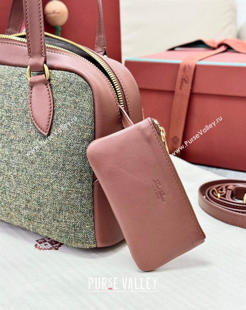 Loro Piana LP Small Needle bag in Cashmere Blend and Leather Caramel/Sage 2026 (BF-260408076)