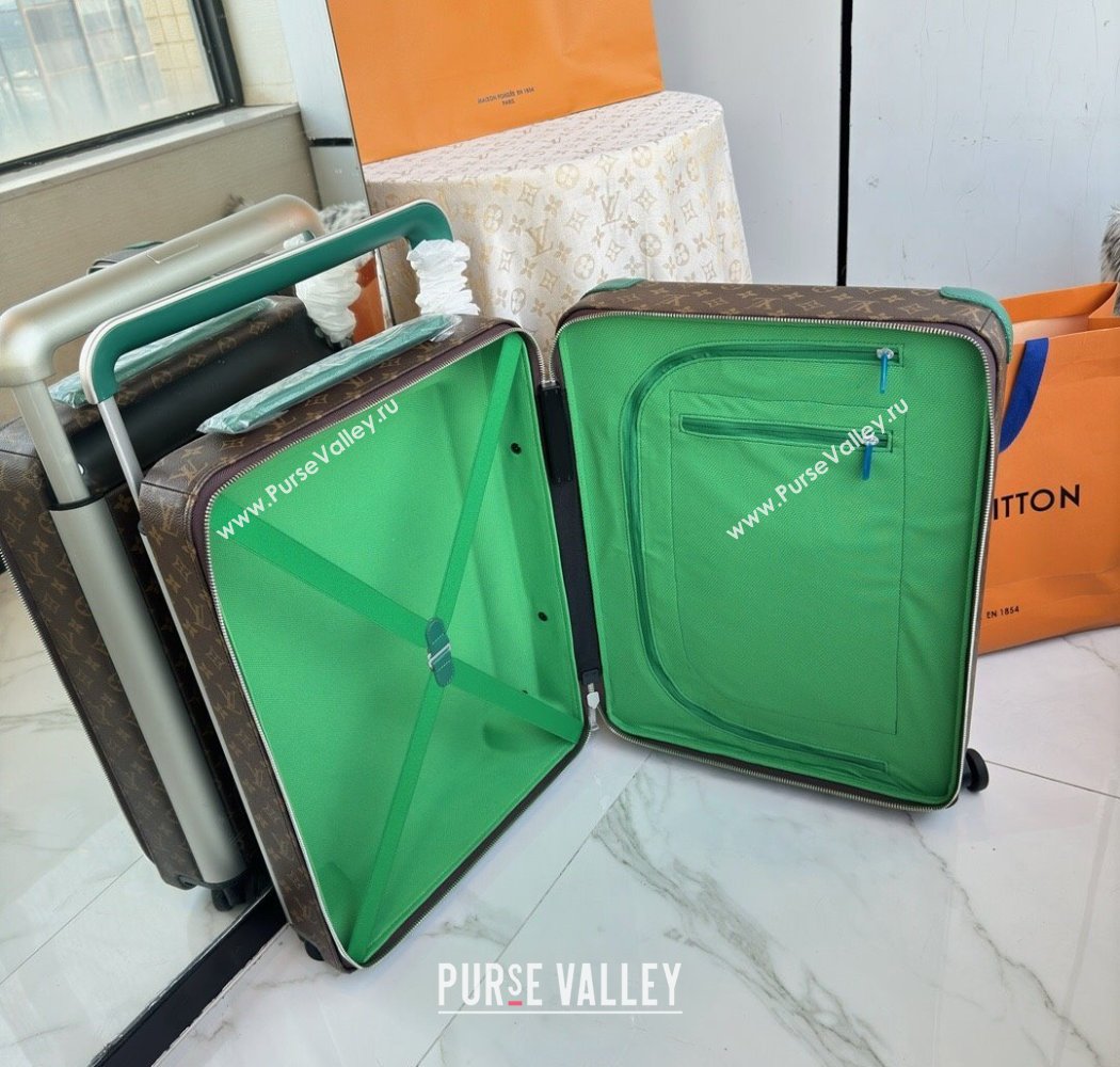 Louis Vuitton Horizon 55 Rolling Suitcase Luggage Travel Bag in Monogram Edlipse Canvas Green2 2025 (YS-250926033)