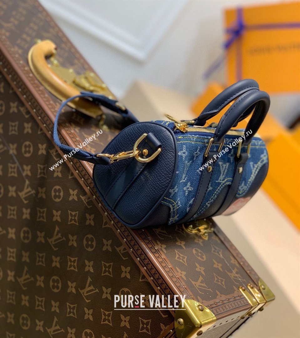 Louis Vuitton Mens Monogram Drip Keepall XS Bag M81011 Blue 2021 (KI-21112715)