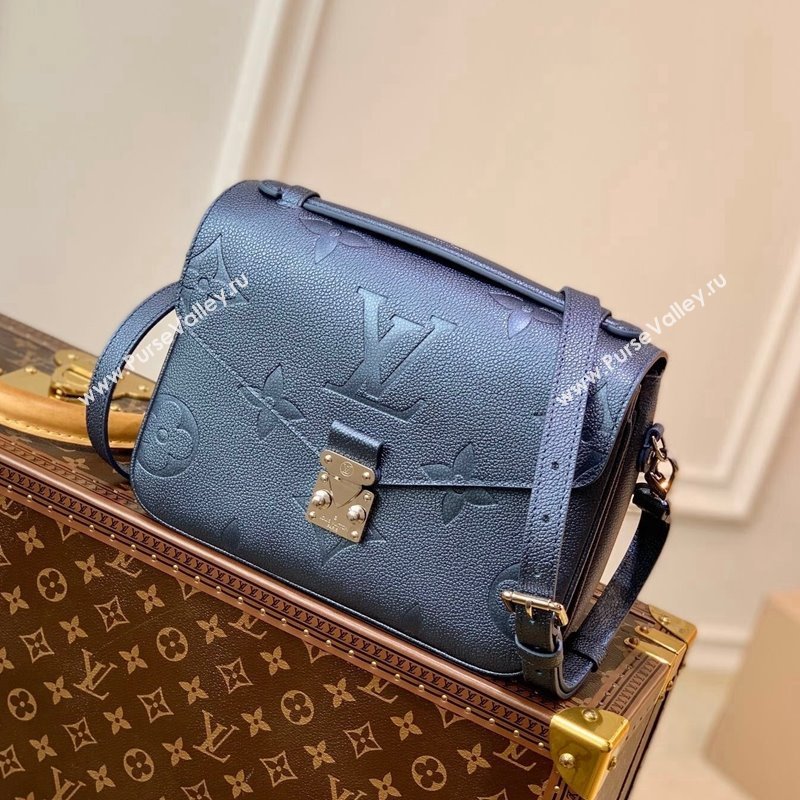 Louis Vuitton Pochette Metis Bag in Shimmering Navy Blue Embossed Grained Leather M59211 2021 (KI-21112722)