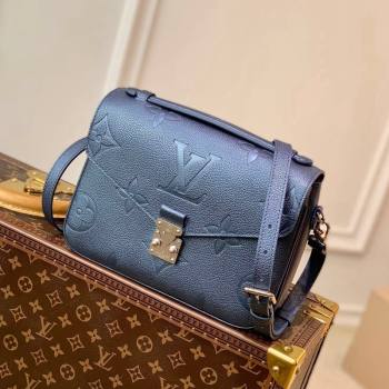 Louis Vuitton Pochette Metis Bag in Shimmering Navy Blue Embossed Grained Leather M59211 2021 (KI-21112722)