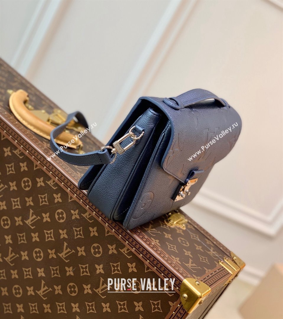 Louis Vuitton Pochette Metis Bag in Shimmering Navy Blue Embossed Grained Leather M59211 2021 (KI-21112722)