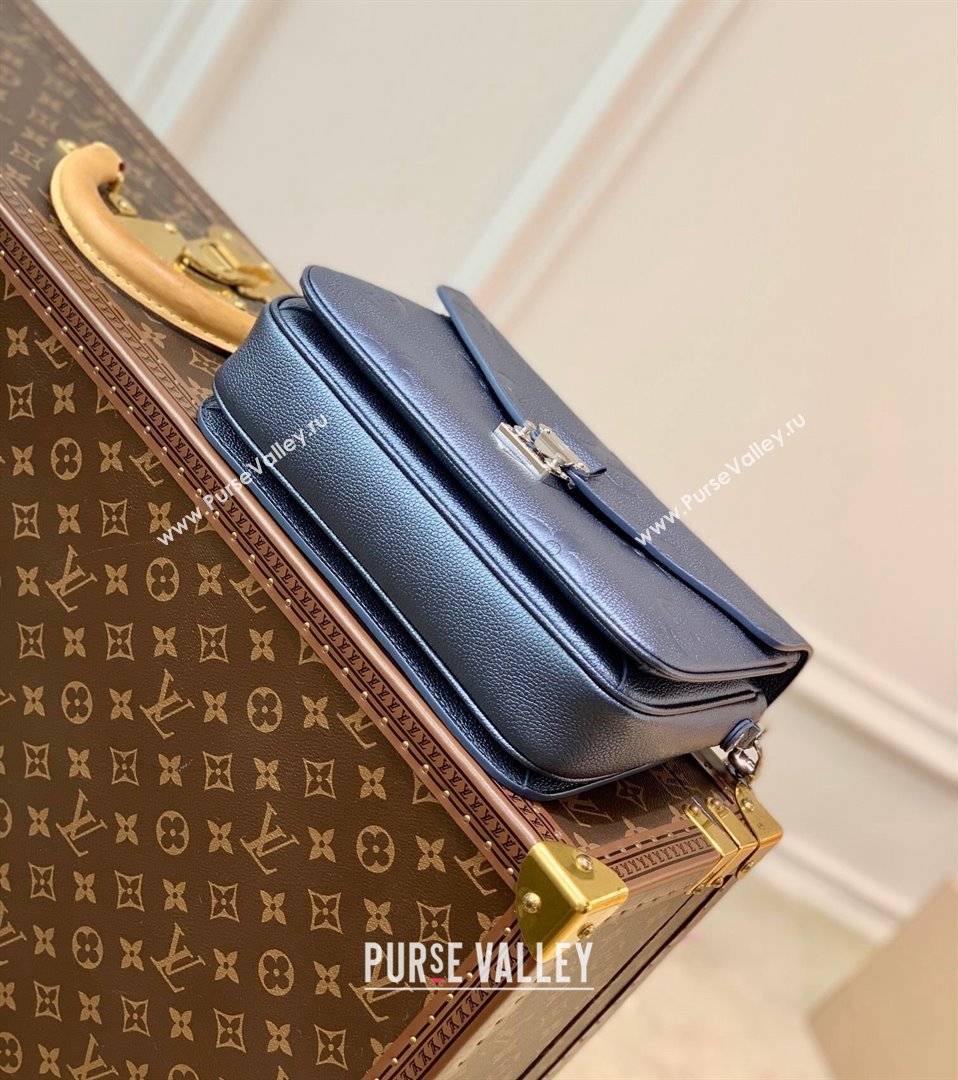 Louis Vuitton Pochette Metis Bag in Shimmering Navy Blue Embossed Grained Leather M59211 2021 (KI-21112722)