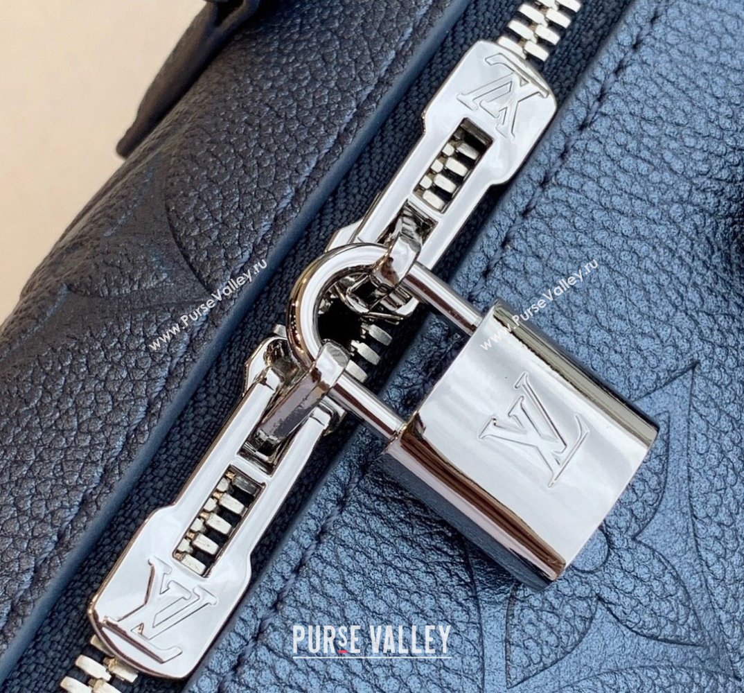 Louis Vuitton Speedy Bandoulière 20 Bag in Shimmering Navy Blue Embossed Grained Leather M58958 2021 (KI-21112724)