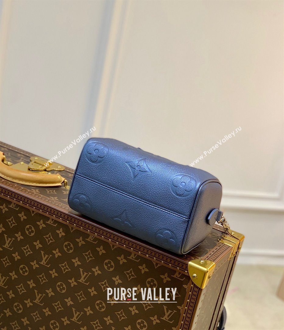 Louis Vuitton Speedy Bandoulière 20 Bag in Shimmering Navy Blue Embossed Grained Leather M58958 2021 (KI-21112724)