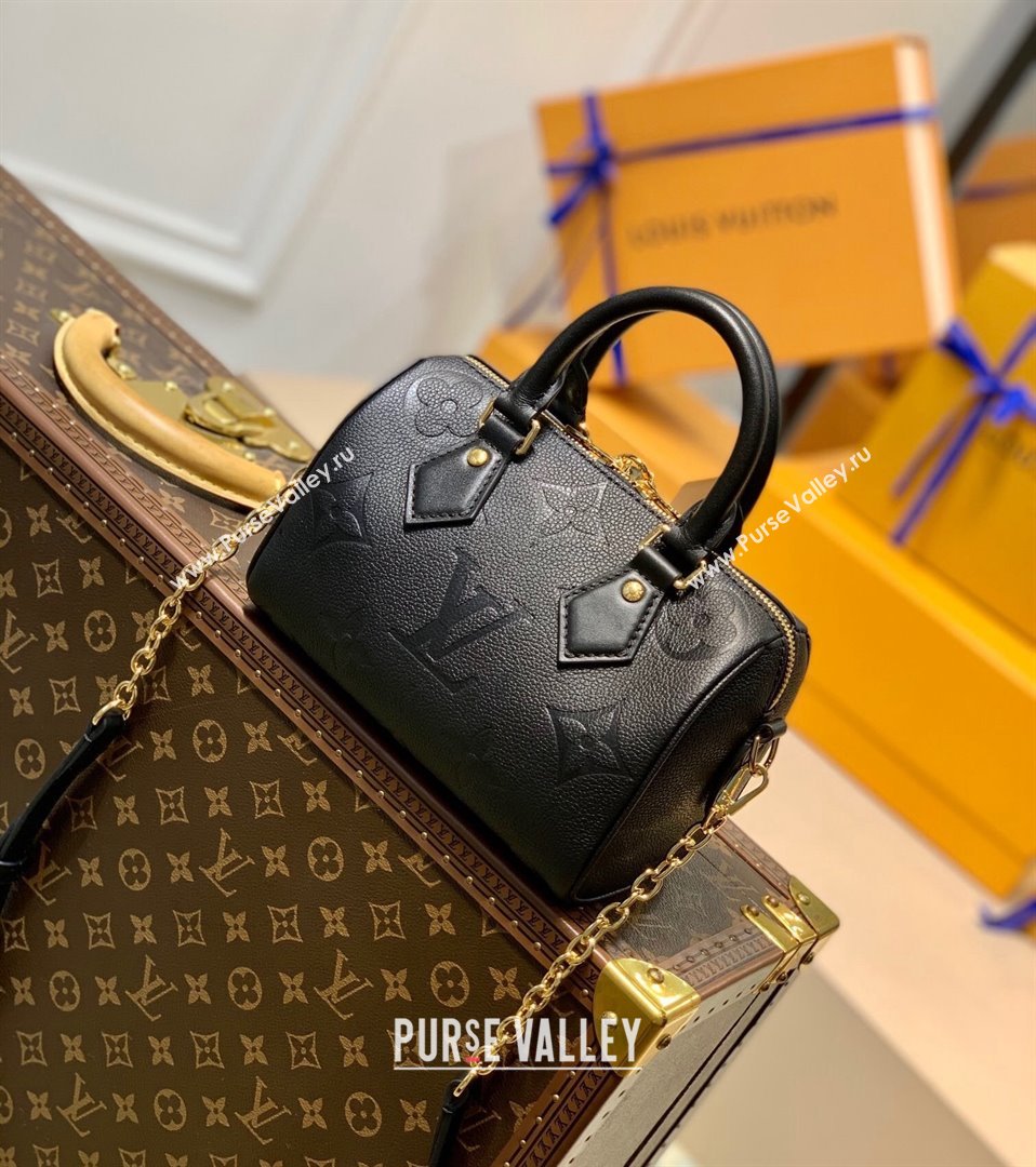 Louis Vuitton Speedy Bandoulière 20 Bag in Black Embossed Grained Leather M58953 2021 (KI-21112725)