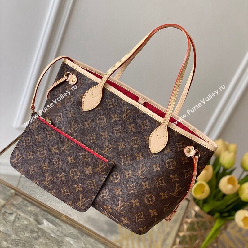 Louis Vuitton Neverfull PM Tote Bag M41000 Monogram Canvas/Red 2025 (KI-250212012)