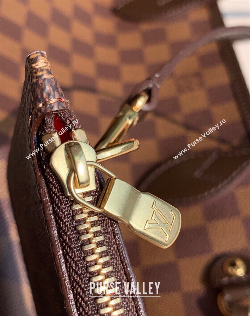 Louis Vuitton Neverfull PM Tote Bag N41359 Damier Ebene Canvas/Red 2025 (KI-250212013)