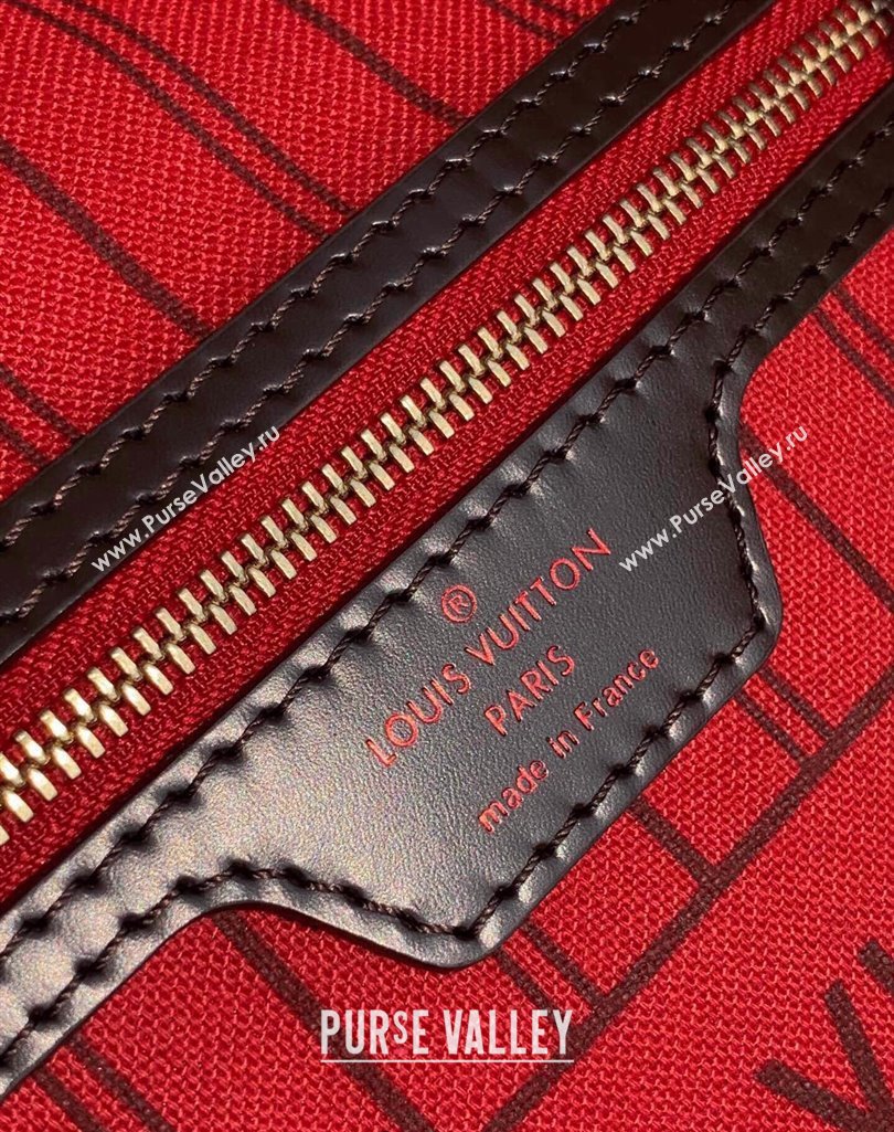 Louis Vuitton Neverfull PM Tote Bag N41359 Damier Ebene Canvas/Red 2025 (KI-250212013)
