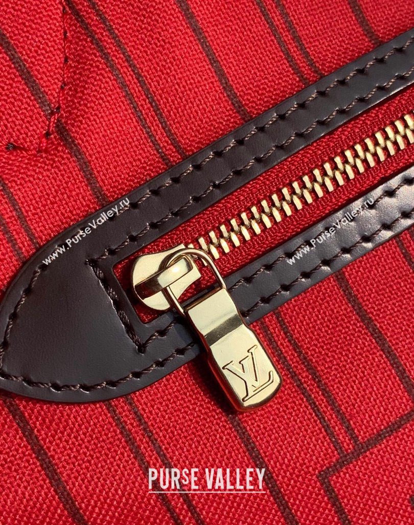 Louis Vuitton Neverfull PM Tote Bag N41359 Damier Ebene Canvas/Red 2025 (KI-250212013)