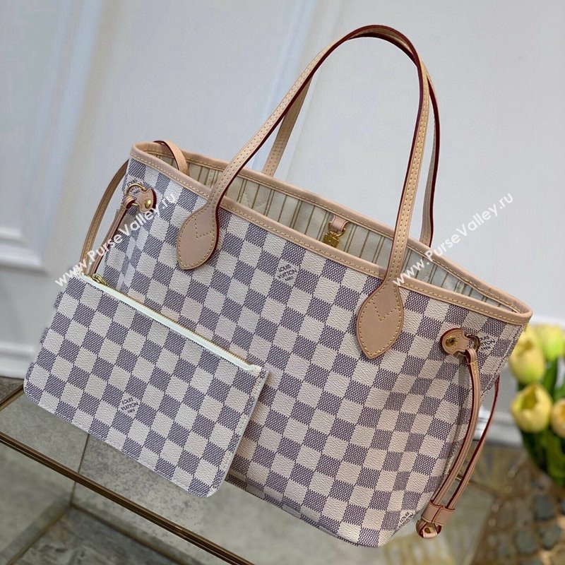 Louis Vuitton Neverfull PM Tote Bag N41362 Damier Azur Canvas/Light Beige 2025 (KI-250212010)