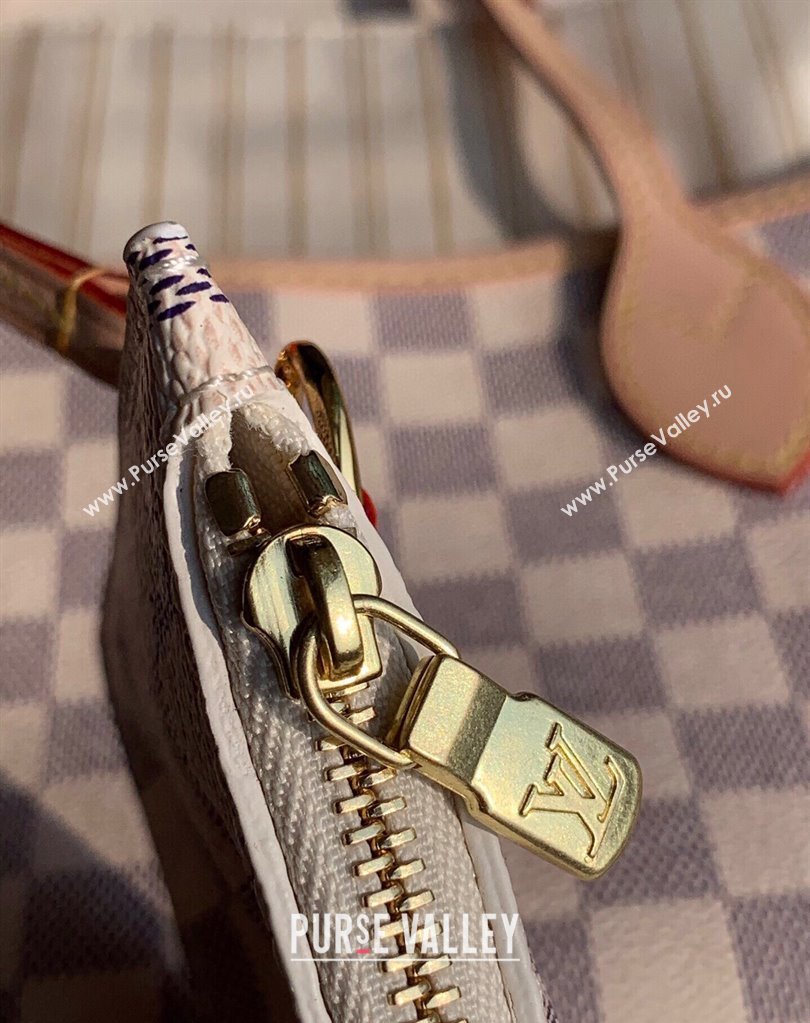 Louis Vuitton Neverfull PM Tote Bag N41362 Damier Azur Canvas/Light Beige 2025 (KI-250212010)