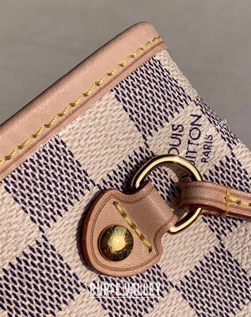 Louis Vuitton Neverfull PM Tote Bag N41362 Damier Azur Canvas/Pink 2025 (KI-250212011)