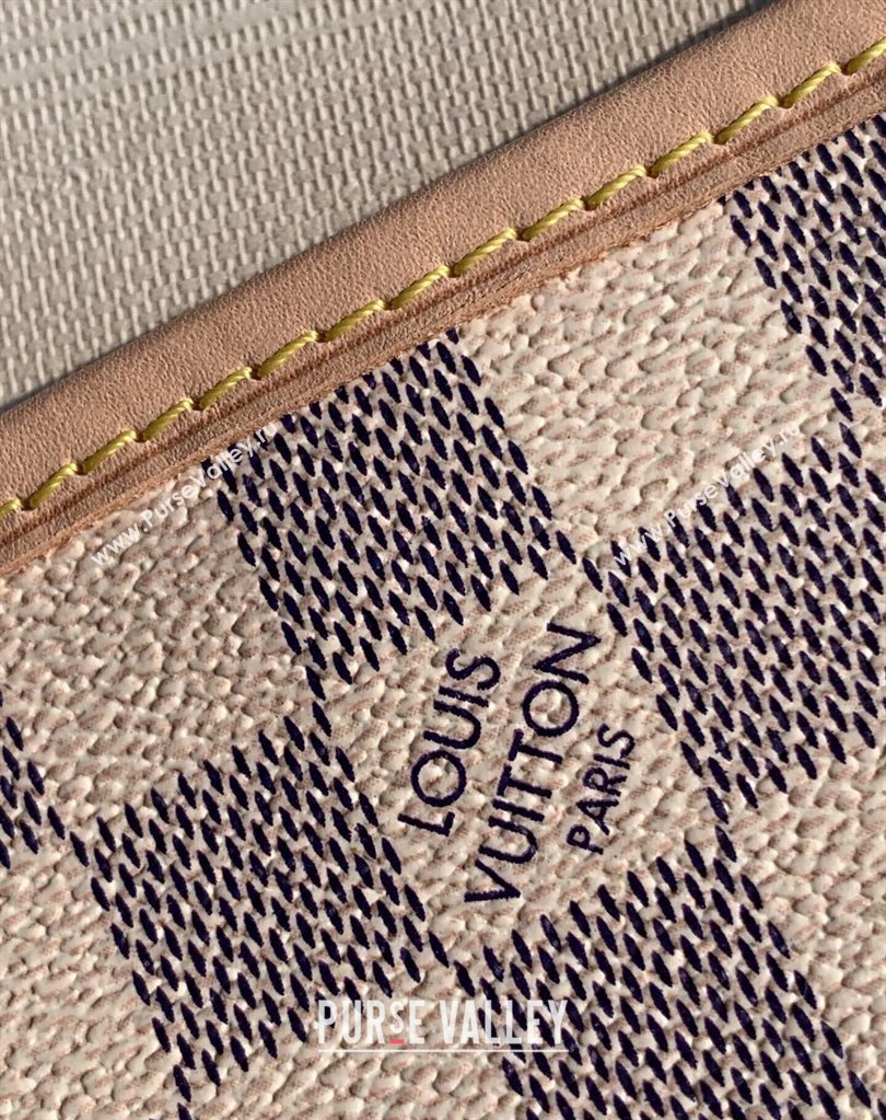 Louis Vuitton Neverfull PM Tote Bag N41362 Damier Azur Canvas/Pink 2025 (KI-250212011)