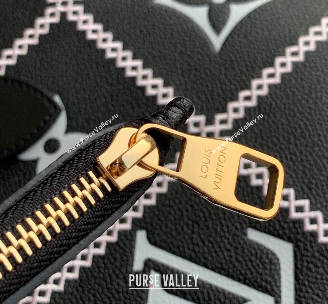 Louis Vuitton Neverfull MM Tote Bag in Embroidered Quilted Leather M46040 Black 2022 (KI-22012011)