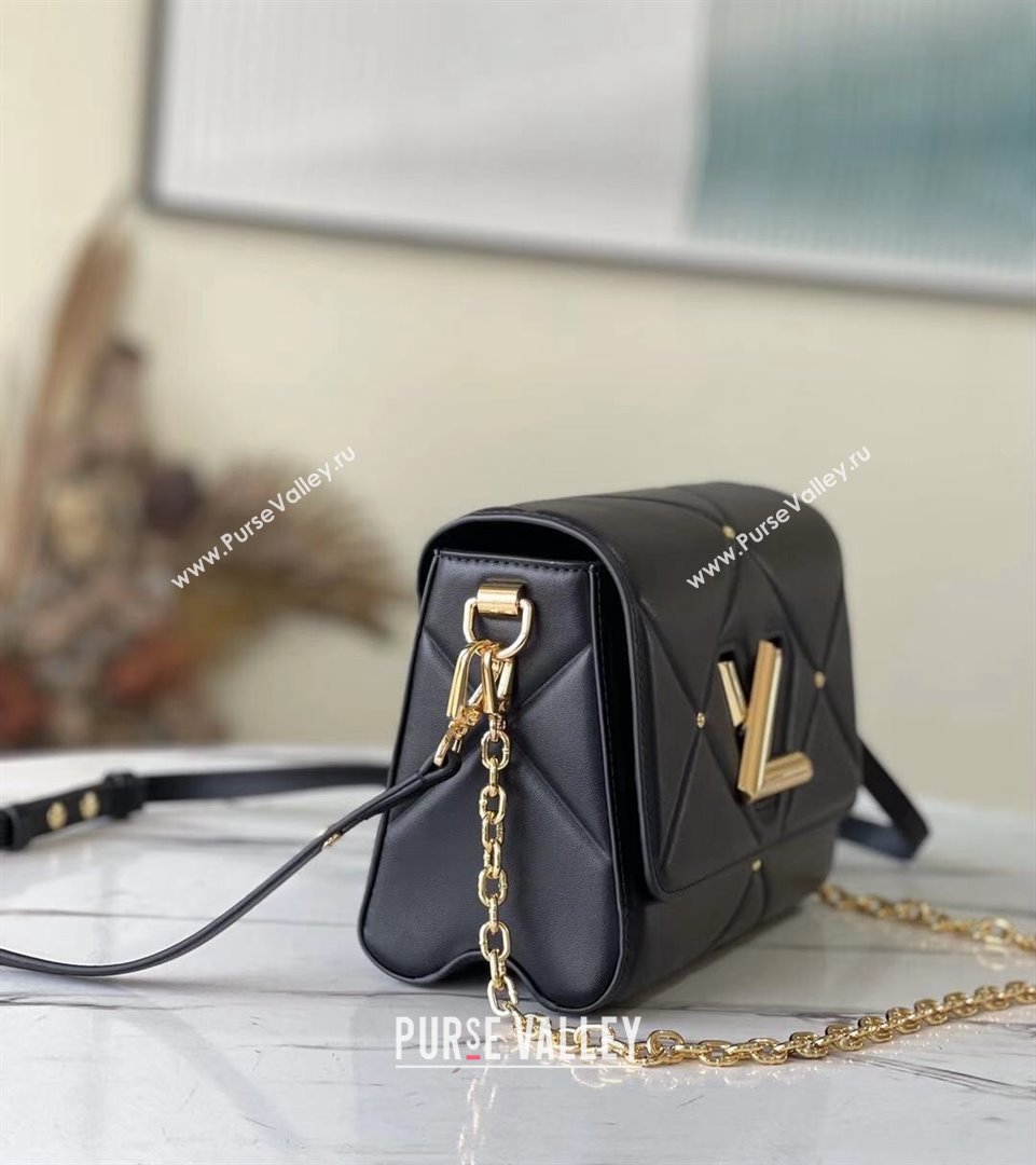 Louis Vuitton Twist MM Bag in Stud Quilted Lambskin Leather M59029 Black 2022 (KI-22012018)