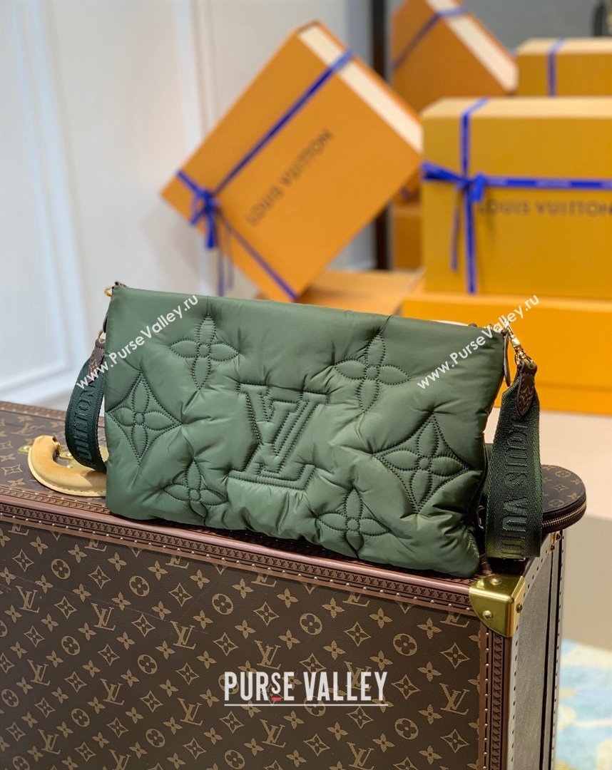 Louis Vuitton Maxi Multi Pochette Accessoires Shoulder Bag in Padded Nylon M58977 Green/Beige 2022 (KI-22012019)