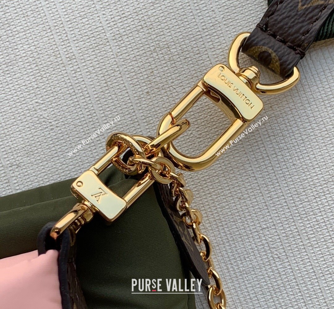 Louis Vuitton Maxi Multi Pochette Accessoires Shoulder Bag in Padded Nylon M58977 Green/Beige 2022 (KI-22012019)