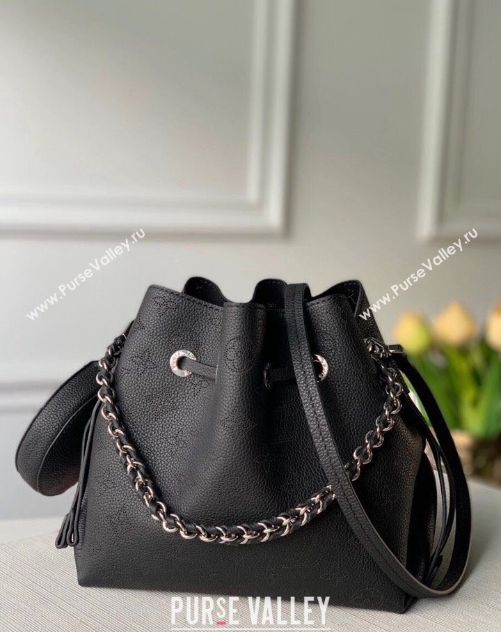 Louis Vuitton Mahina Monogram Perforated Bella Bucket Bag M57070 Black Leather 2025 (KI-250121018)