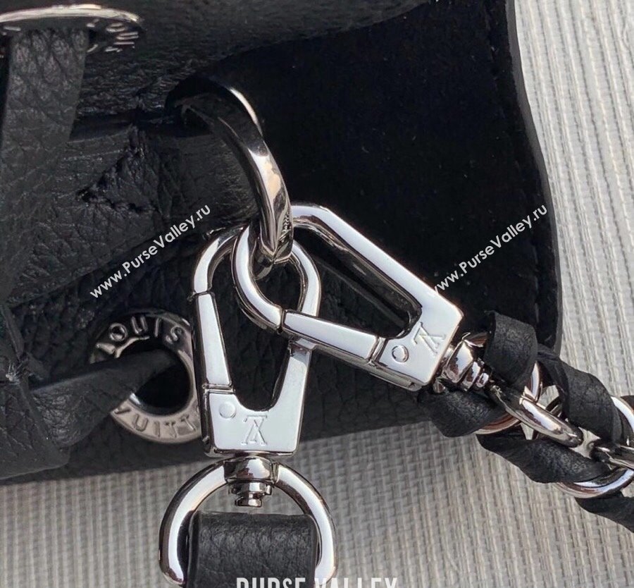 Louis Vuitton Mahina Monogram Perforated Bella Bucket Bag M57070 Black Leather 2025 (KI-250121018)