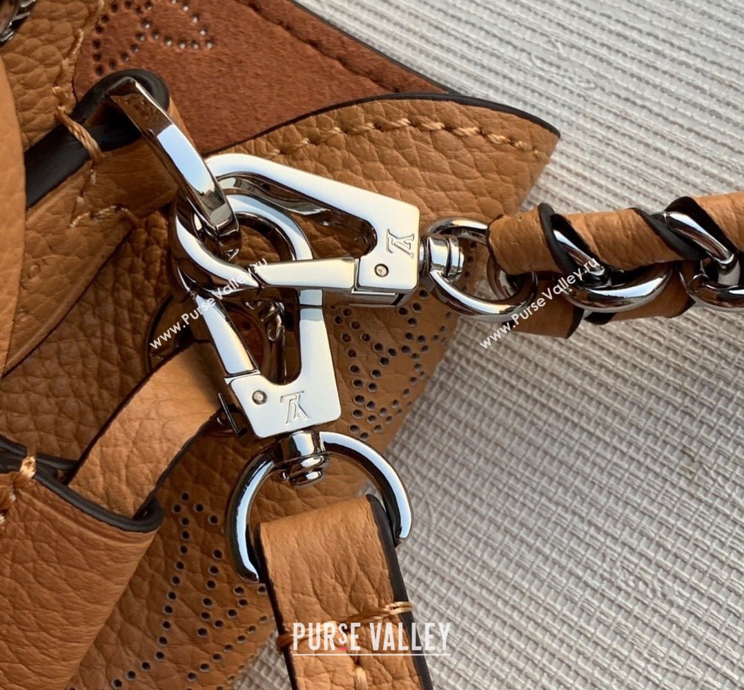Louis Vuitton Mahina Monogram Perforated Bella Bucket Bag M59369 Clay Brown 2025 (KI-250121015)