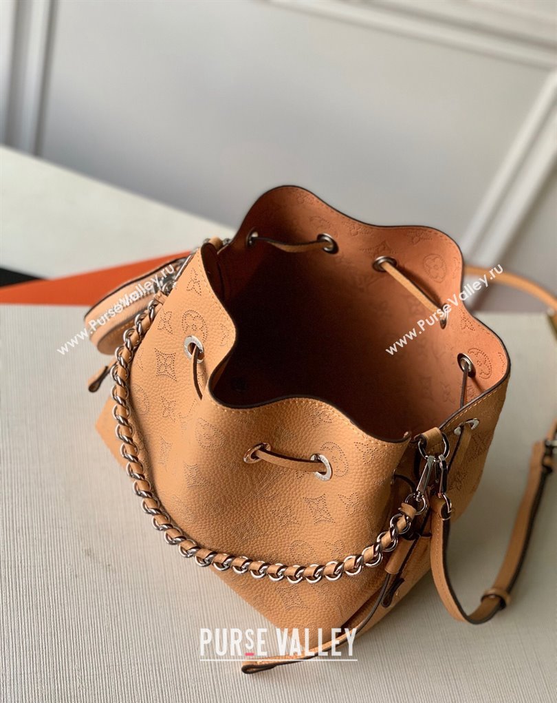 Louis Vuitton Mahina Monogram Perforated Bella Bucket Bag M59369 Clay Brown 2025 (KI-250121015)
