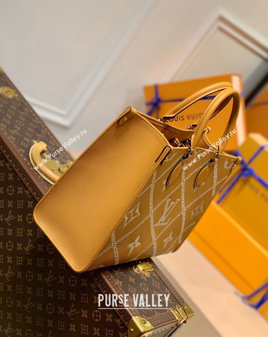 Louis Vuitton Onthego MM Tote Bag in Embroidered Quilted Leather M46015 Arizona Brown 2022 (KI-22012002)