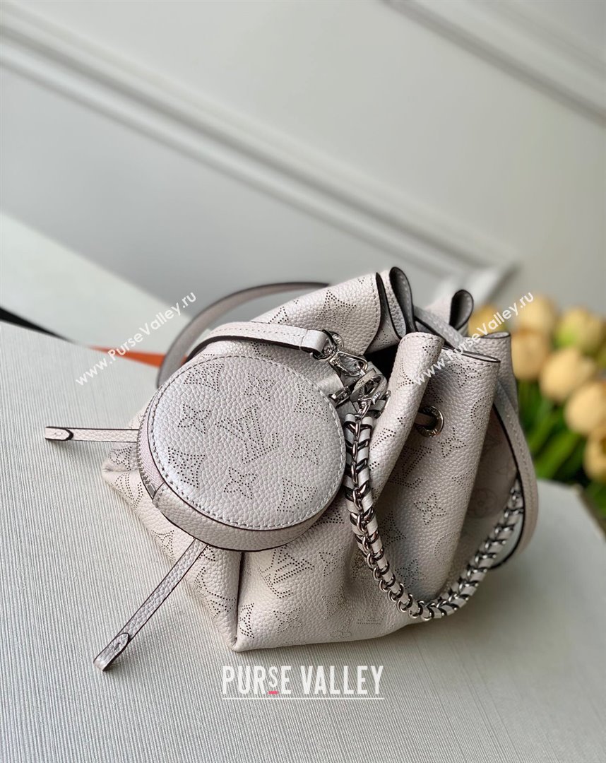 Louis Vuitton Mahina Monogram Perforated Bella Bucket Bag M57070 Light Grey 2022 (KI-22012023)