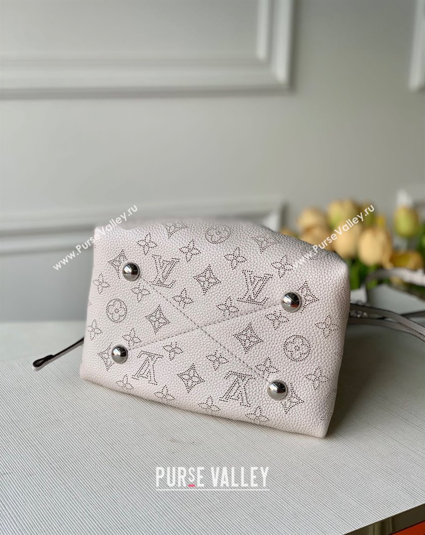 Louis Vuitton Mahina Monogram Perforated Bella Bucket Bag M57070 Light Grey 2022 (KI-22012023)