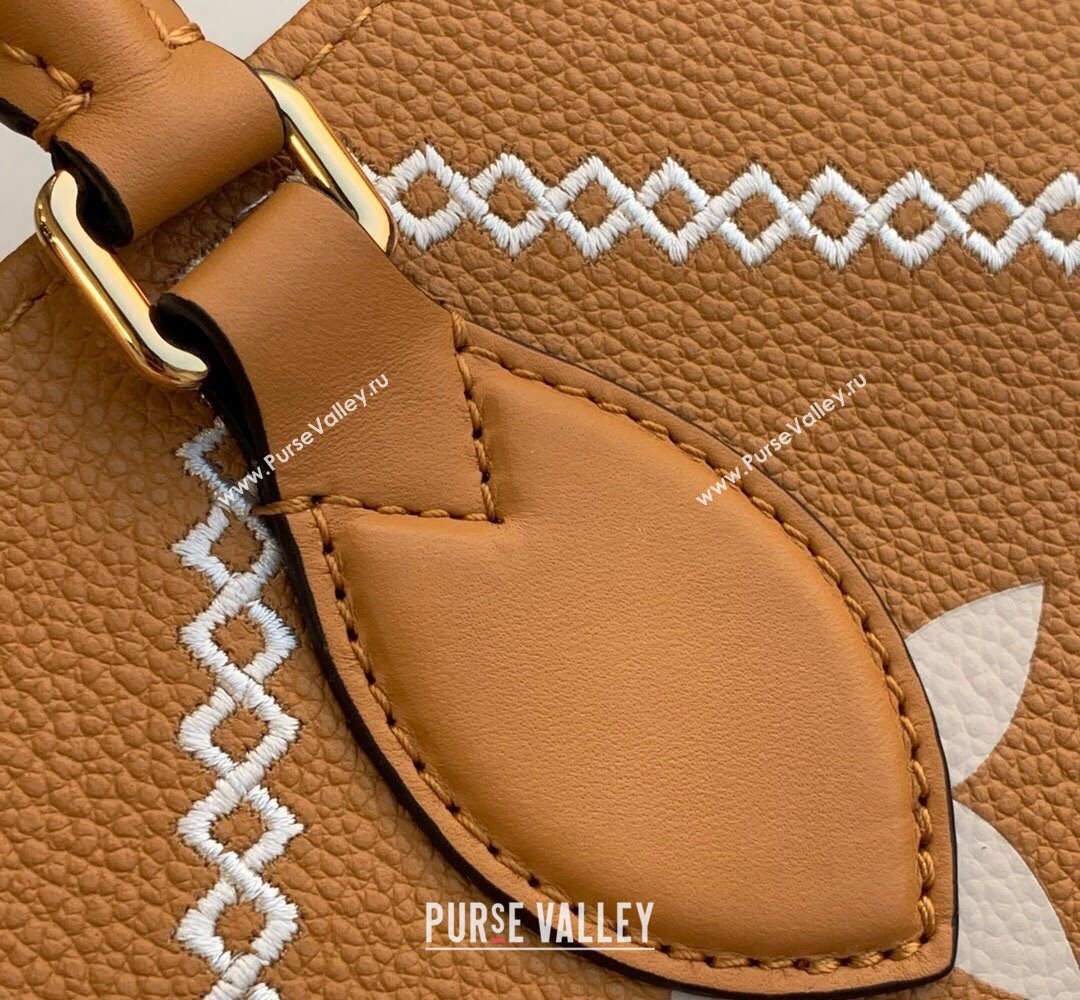 Louis Vuitton Onthego MM Tote Bag in Embroidered Quilted Leather M46015 Arizona Brown 2022 (KI-22012002)