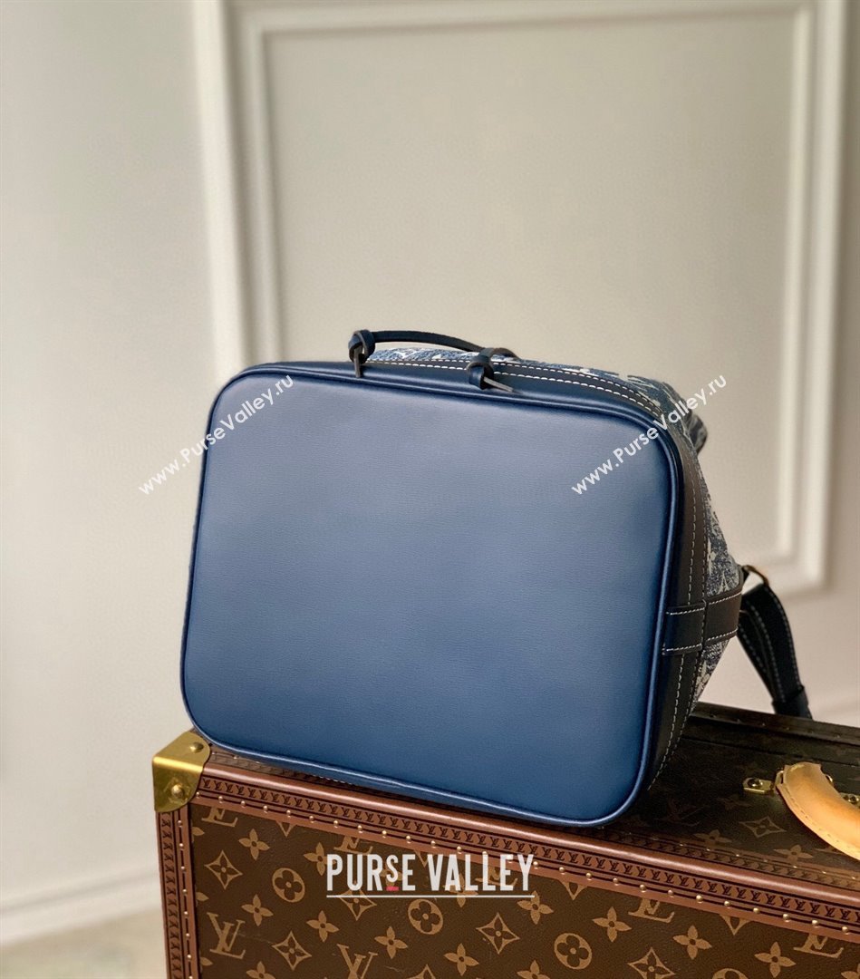 Louis Vuitton Petite Noe Bucket Bag in Faded Denim Jacquard M59606 Navy Blue 2022 (KI-22030110)