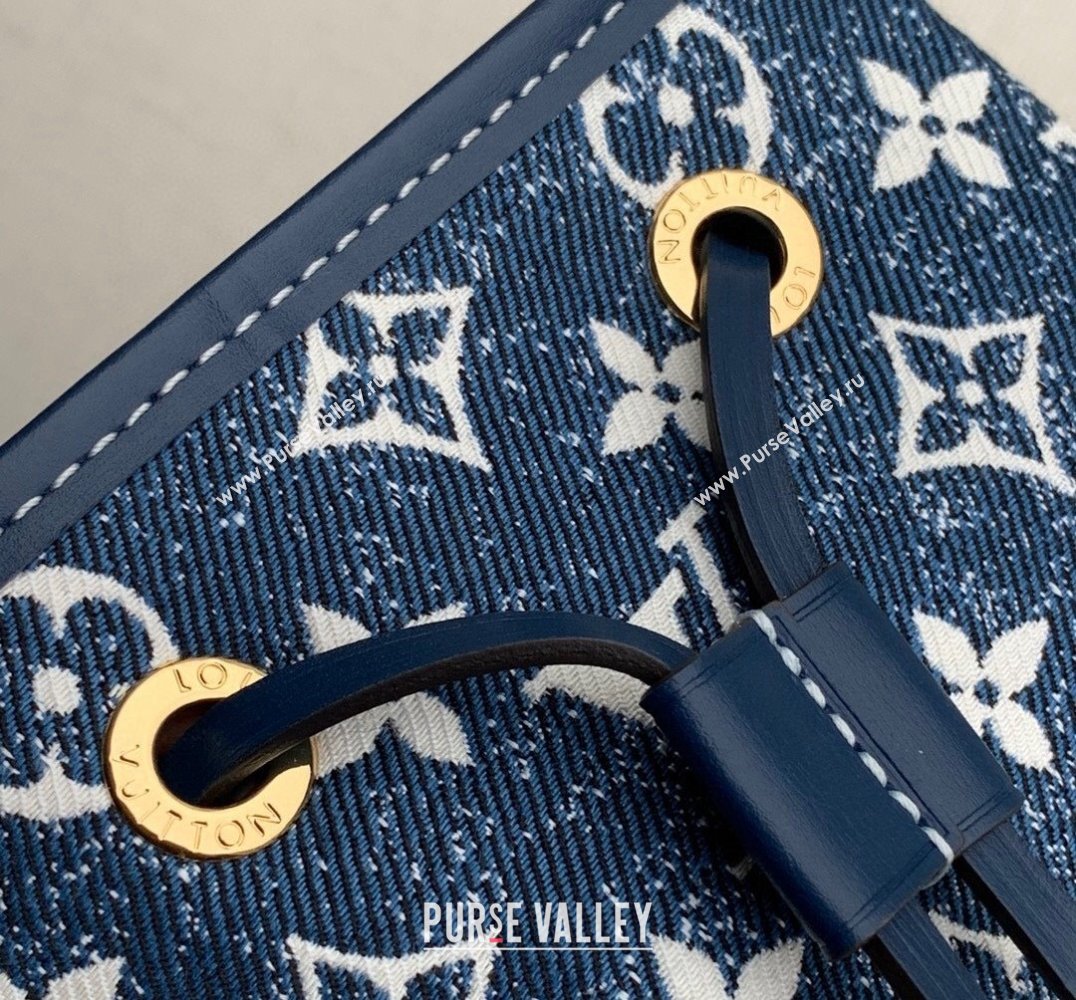 Louis Vuitton Petite Noe Bucket Bag in Faded Denim Jacquard M59606 Navy Blue 2022 (KI-22030110)